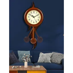 Attractionz Beige & White Textured Round Shaped Contemporary Wall Clock-picture-40