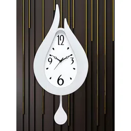 Attractionz Black & White Textured Contemporary Oval Shaped Wall Clock-picture-19