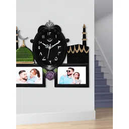 Attractionz Black & White Textured Oval Shaped Contemporary Wall Clock-picture-30