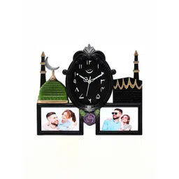 Attractionz Black Contemporary Oval Analogue Wall Clock-picture-32