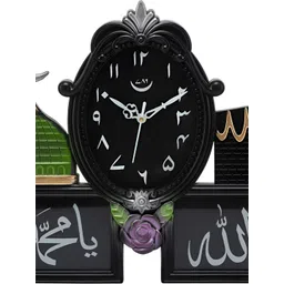 Attractionz Black Contemporary Oval Analogue Wall Clock-picture-31