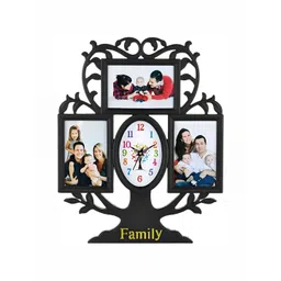 Attractionz Black Contemporary Oval Shaped Analogue Wall Clock-picture-33