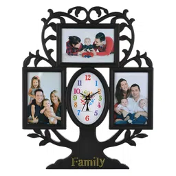 Attractionz Black Contemporary Oval Shaped Analogue Wall Clock image 2