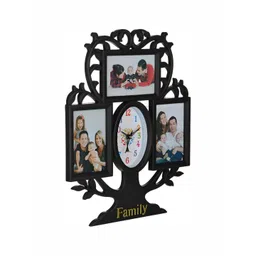 Attractionz Black Contemporary Oval Shaped Analogue Wall Clock image 5