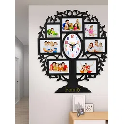 Attractionz Black Oval Textured Analogue Wall Clock-picture-32