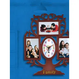 Attractionz Brown & White Oval Shaped Contemporary Wall Clock-picture-40