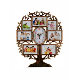 Attractionz Brown & White Oval Textured Contemporary Wall Clock-picture-36