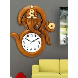 Attractionz Brown & White Round Analogue Contemporary Wall Clock-picture-27
