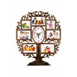 Attractionz Brown & White Round Contemporary Wall Clock-picture-19