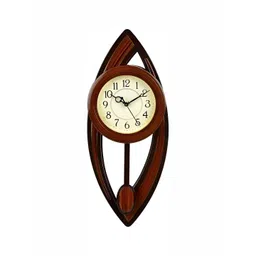 Attractionz Brown & White Round Contemporary Wall Clock-picture-14