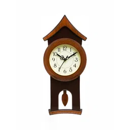 Attractionz Brown & White Round Contemporary Wall Clock image 4