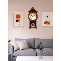 Attractionz Brown & White Round Shaped Vintage Wall Clock-picture-35