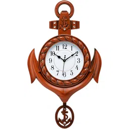 Attractionz Brown & White Round Textured Contemporary Wall Clock-picture-31