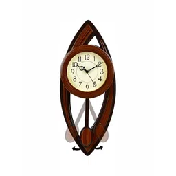 Attractionz Brown & White Textured Analogue Contemporary Wall Clock-picture-31
