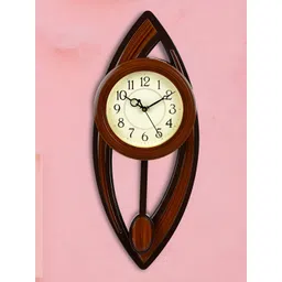 Attractionz Brown & White Textured Contemporary Wall Clock-picture-39