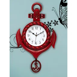 Attractionz Brown & White Textured Round Shaped Vintage Wall Clock-picture-39