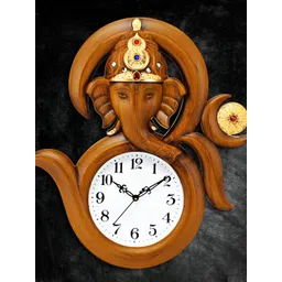 Attractionz Brown Contemporary Round Shaped Analogue Wall Clock-picture-37
