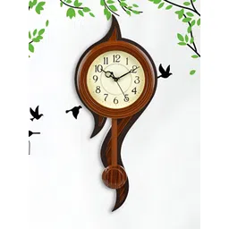 Attractionz Brown Contemporary Round Shaped Analogue Wall Clock-picture-33