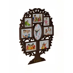 Attractionz Brown Oval Contemporary Analogue Wall Clock image 3