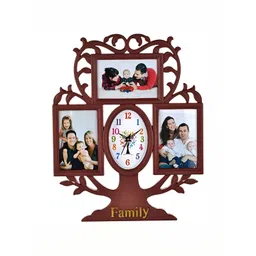 Attractionz Brown Oval Shaped Contemporary Wall Clock-picture-30
