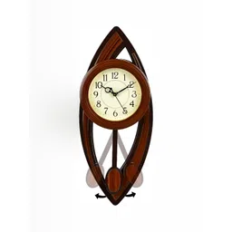 Attractionz Brown Round Contemporary Analogue Wall Clock-picture-20