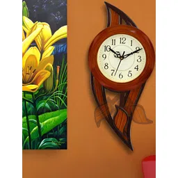 Attractionz Brown Round Contemporary Analogue Wall Clock-picture-15