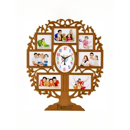 Attractionz Brown Textured Oval Contemporary Wall Clock-picture-31