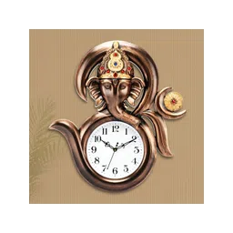 Attractionz Gold Toned & White Printed Round Acrylic Traditional Wall Clock-picture-33