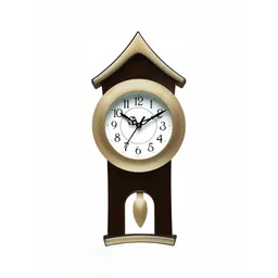 Attractionz Gold Toned Contemporary Round Shaped Analogue Wall Clock-picture-35