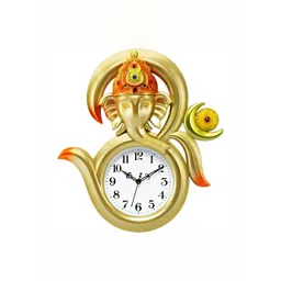 Attractionz Gold Toned Round Shaped Traditional Analogue Wall Clock-picture-17