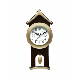 Attractionz Gold-Toned Round Traditional Wall Clock image 1