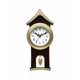 Attractionz Horsehead Gold-Toned & Brown Round Traditional Wall Clock-picture-26