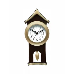 Attractionz Horsehead Gold-Toned & Brown Round Traditional Wall Clock-picture-23