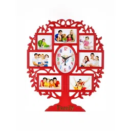 Attractionz Red & White Round Shape Contemporary Wall Clock-picture-20