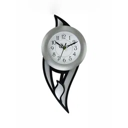 Attractionz Silver-Toned & Black Round Contemporary Wall Clock-picture-41