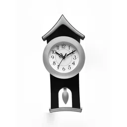 Attractionz Silver-Toned & White Textured Round Shaped Contemporary Wall Clock-picture-18