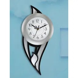 Attractionz Silver-Toned Round Shaped Contemporary Wall Clock-picture-15