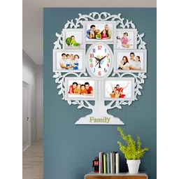 Attractionz White Textured Analogue Oval Wall Clock-picture-26