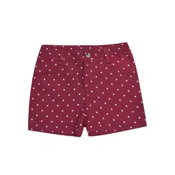 a.t.u.n. A T U N Girls Maroon Printed Shorts image 1