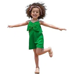 A.T.U.N. (ALL THINGS UBER NICE) Girls A-Line Knee Length Solid Sleeveless Stylish Rompers with Bow Dress-picture-24