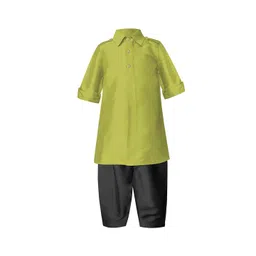 a.t.u.n. A T U N Boys Lime Green Kurta with Pyjamas-picture-42