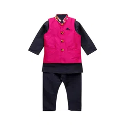 a.t.u.n. A T U N Boys Navy Blue Regular Kurta with Pyjamas-picture-43