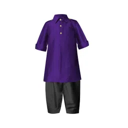 a.t.u.n. A T U N Boys Purple Regular Kurta with Pyjamas-picture-11