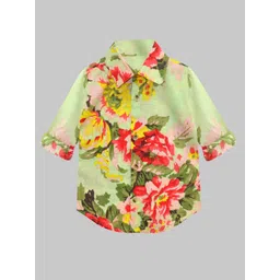 a.t.u.n. A T U N Boys Sea Green Classic Floral Regular Fit Printed Casual Shirt-picture-35