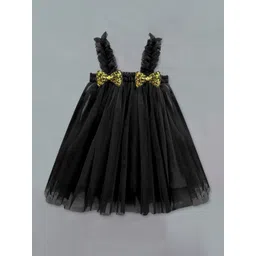 a.t.u.n. A T U N Girls Black Net Sequins Bow A-Line Dress-picture-39
