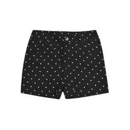 a.t.u.n. A T U N Girls Black Printed Polka Dots Shorts-picture-13