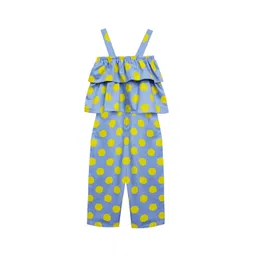 a.t.u.n. A T U N Girls Blue & Yellow Printed Basic Jumpsuit-picture-51