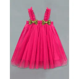 a.t.u.n. A T U N Girls Fuchsia Net Empire Dress-picture-36
