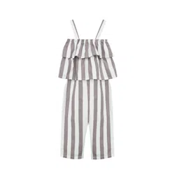a.t.u.n. A T U N Girls Grey & White Printed Basic Jumpsuit with Ruffles-picture-20