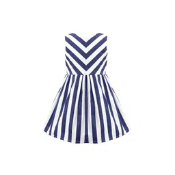 a.t.u.n. A T U N Navy Blue & White Striped Dress-picture-22